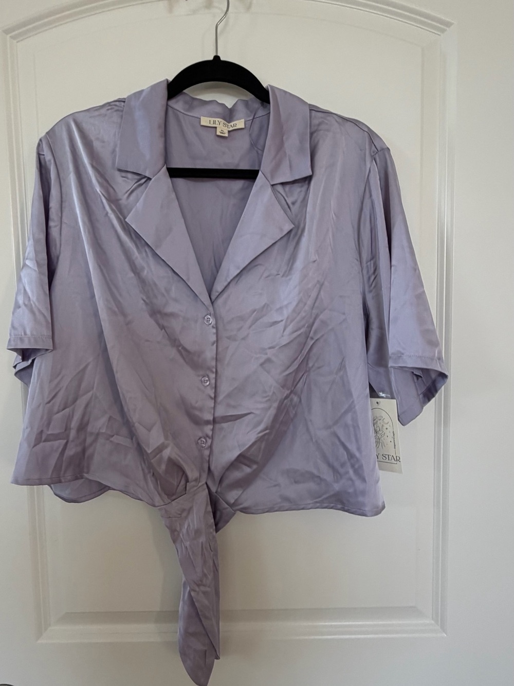 Lily Star Soft Lavender Satin front toe crop